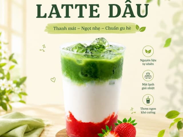 Matcha Latte Dâu